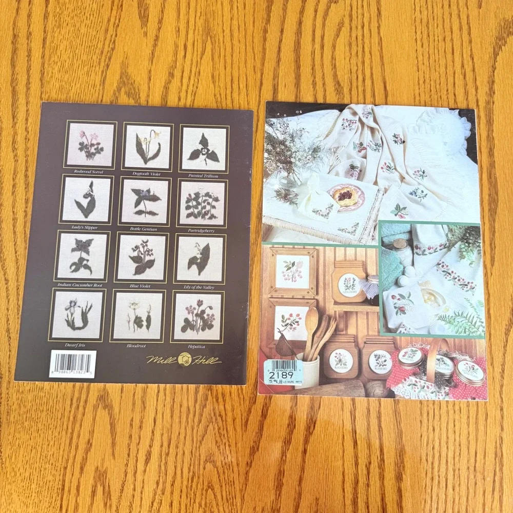 Cross Stitch Pattern Appalachian Trail Wildflowers Counted Lot of 2‎ VTG